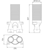 Air Excellent AE34C Valve Adaptor 125mm 180°