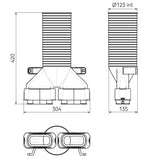 Air Excellent 2x AE35SC Valve Adaptor 125mm 180°